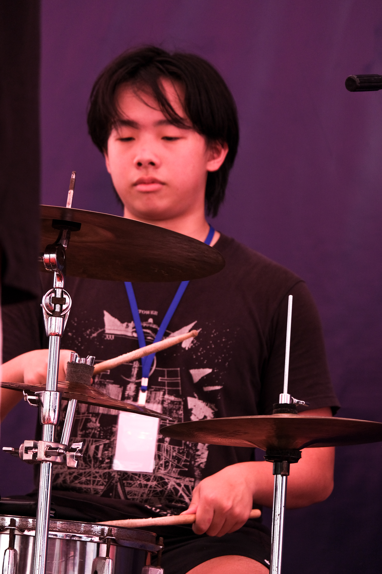 Drummer mid-performance